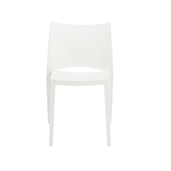 Leslie Polypropylene Stackable Patio Side Chair Set Durable All Weather Seating