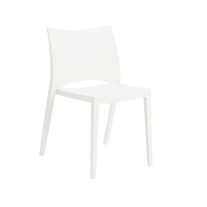 Leslie Polypropylene Stackable Patio Side Chair Set Durable All Weather Seating