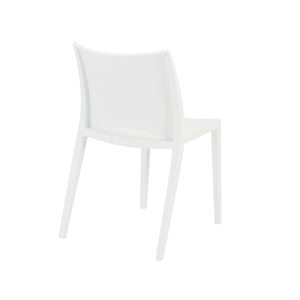 Leslie Polypropylene Stackable Patio Side Chair Set Durable All Weather Seating