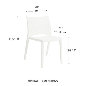 Leslie Polypropylene Stackable Patio Side Chair Set Durable All Weather Seating