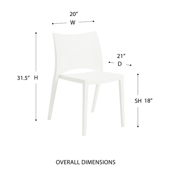 Leslie Polypropylene Stackable Patio Side Chair Set Durable All Weather Seating