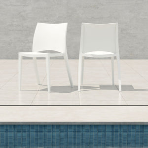 Leslie Polypropylene Stackable Patio Side Chair Set Durable All Weather Seating