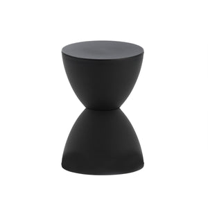 Sallie Outdoor Hourglass Plastic Stool Versatile All Weather Accent Seating for Patio or Indoors