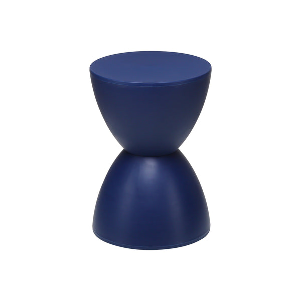 Sallie Outdoor Hourglass Plastic Stool Versatile All Weather Accent Seating for Patio or Indoors