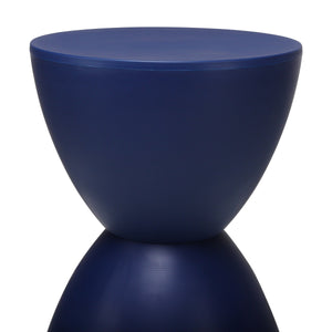 Sallie Outdoor Hourglass Plastic Stool Versatile All Weather Accent Seating for Patio or Indoors
