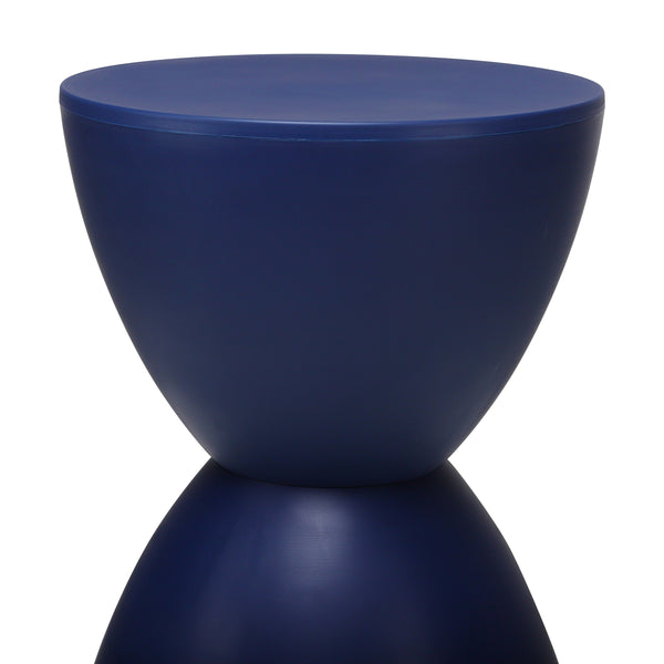 Sallie Outdoor Hourglass Plastic Stool Versatile All Weather Accent Seating for Patio or Indoors