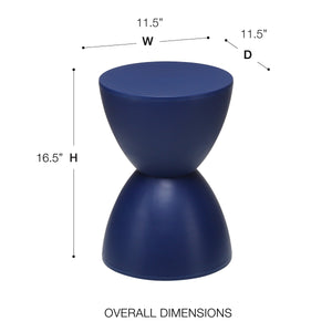 Sallie Outdoor Hourglass Plastic Stool Versatile All Weather Accent Seating for Patio or Indoors