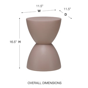 Sallie Outdoor Hourglass Plastic Stool Versatile All Weather Accent Seating for Patio or Indoors