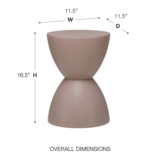 Sallie Outdoor Hourglass Plastic Stool Versatile All Weather Accent Seating for Patio or Indoors