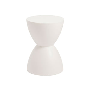 Sallie Outdoor Hourglass Plastic Stool Versatile All Weather Accent Seating for Patio or Indoors