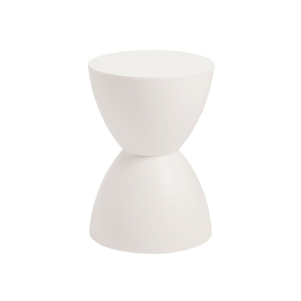 Sallie Outdoor Hourglass Plastic Stool Versatile All Weather Accent Seating for Patio or Indoors