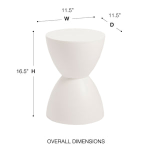 Sallie Outdoor Hourglass Plastic Stool Versatile All Weather Accent Seating for Patio or Indoors