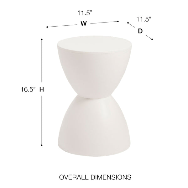 Sallie Outdoor Hourglass Plastic Stool Versatile All Weather Accent Seating for Patio or Indoors
