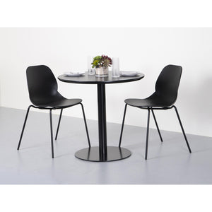 Paras Round Bistro Dining Table Steel Base Melamine Top Modern Kitchen and Decor