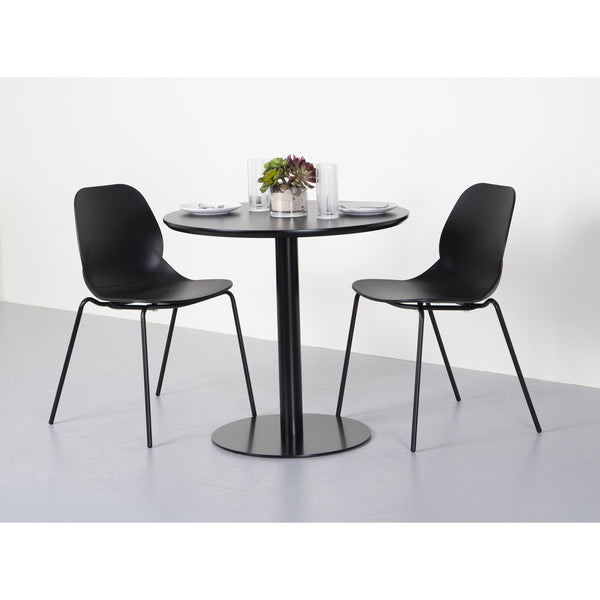 Paras Round Bistro Dining Table Steel Base Melamine Top Modern Kitchen and Decor