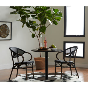 Paras Round Bistro Dining Table Steel Base Melamine Top Modern Kitchen and Decor