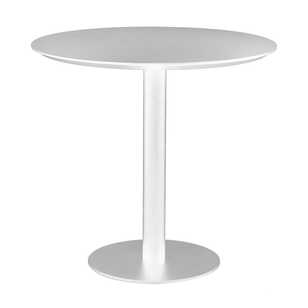 EE Test Vendor Paras Round Bistro Dining Table Steel Base Melamine Top Modern Kitchen and Decor White EETEST-90134-WHT