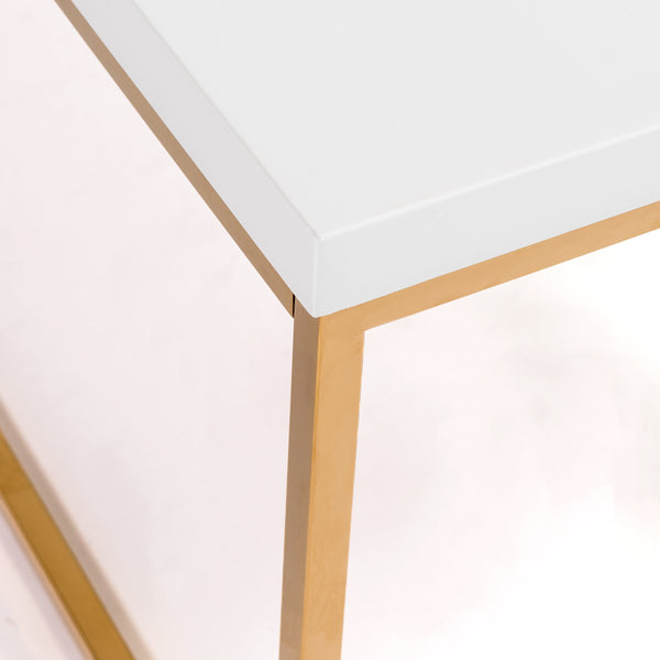 Teresa Rectangular Coffee Table with Glam Stainless Steel Base for Modern Living Rooms