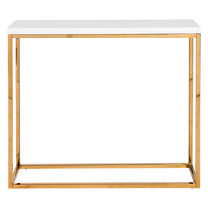 Teresa Lacquered Console Table with Sleek Metal Base for Glam Modern Entryway or Living Room