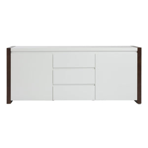 EE Test Vendor Manon Contemporary Sideboard with Matte Finish and Dark Walnut Trim for Modern Living EETEST-90193WHT-KIT