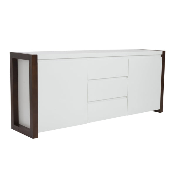 Manon Contemporary Sideboard with Matte Finish and Dark Walnut Trim for Modern Living
