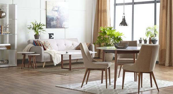 Morty Triangular Coffee Table Matte Lacquer Top with Dark Walnut Legs Modern Art