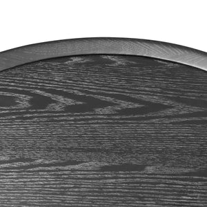 Niklaus 35 Inch Round Coffee Table with Wood Veneer Top and Bold Steel Base for Living Room