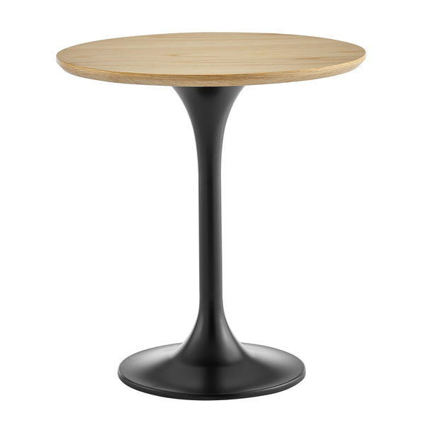 Astrid Tulip Pedestal Side Table with Veneer or Ceramic Top for Modern Living Spaces Accent
