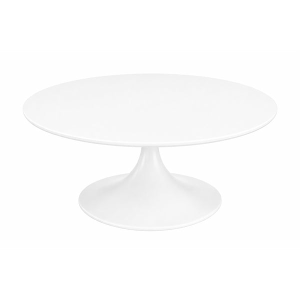 Astrid Tulip Base Coffee Table with Dual Finish Top for Modern Living Rooms