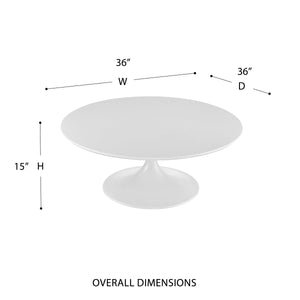 Astrid Tulip Base Coffee Table with Dual Finish Top for Modern Living Rooms
