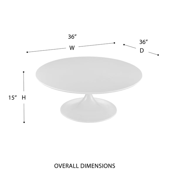 Astrid Tulip Base Coffee Table with Dual Finish Top for Modern Living Rooms