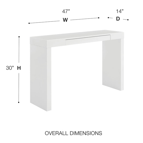 Donald 14x47 Entryway Console Table with Hidden Drawer for Living Room or Hallway Decor