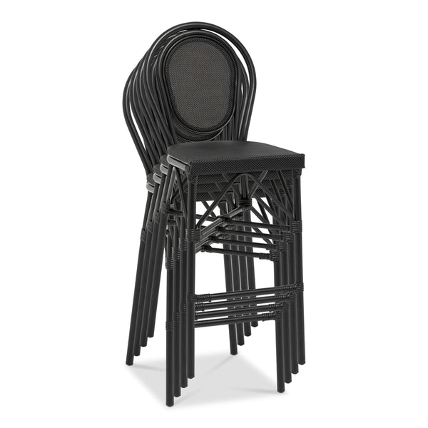 Erlend Stackable Aluminum Outdoor Barstool Breathable Mesh Seat for Patio Entertaining
