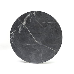 Jannie Round Outdoor Bar Table with Marble Pattern Top and Powder Coated Aluminum Base