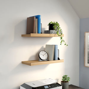 Bianca Modern Floating Wall Shelf with Walnut Finish for Books and Decor Display