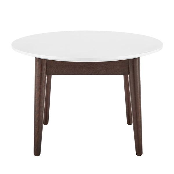 Manon Mid-century Modern Coffee Table Matte Finish with Contrasting Walnut Wood Legs