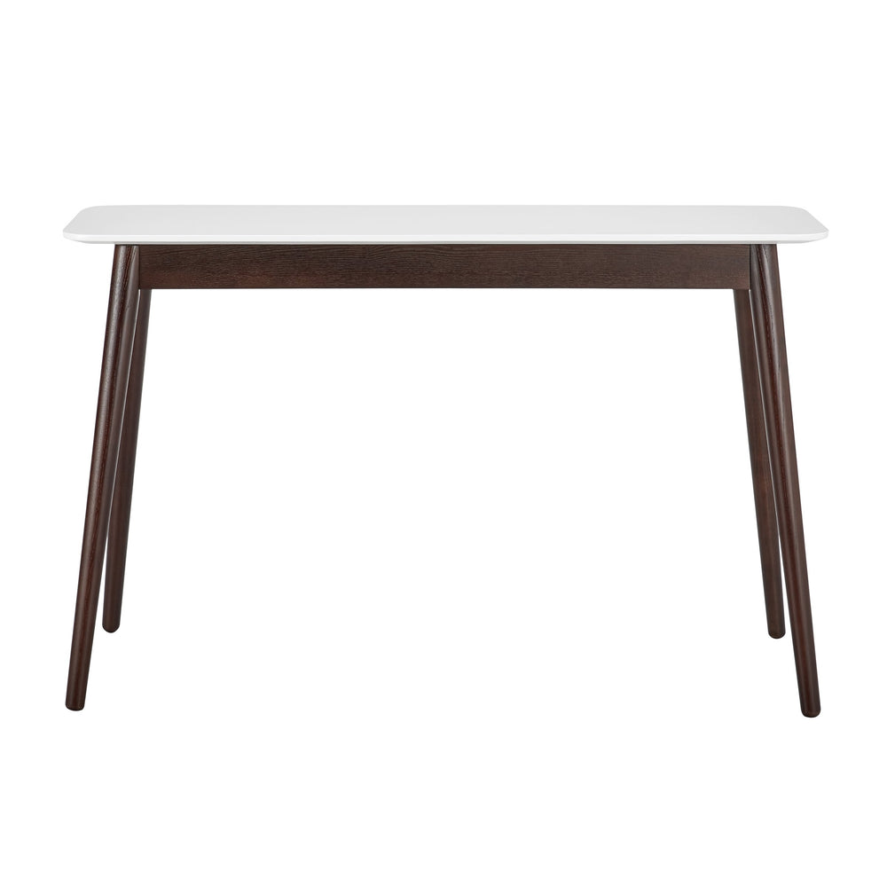 EE Test Vendor Manon Minimalist Console Table Matte Finish with Contrasting Dark Walnut Leg Detail EETEST-90436-WHT