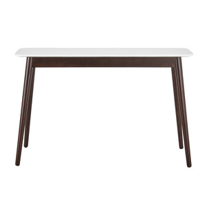 EE Test Vendor Manon Minimalist Console Table Matte Finish with Contrasting Dark Walnut Leg Detail EETEST-90436-WHT
