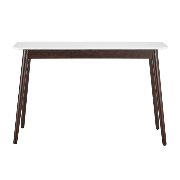 EE Test Vendor Manon Minimalist Console Table Matte Finish with Contrasting Dark Walnut Leg Detail EETEST-90436-WHT