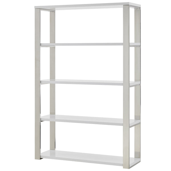 Dillon Five Shelf Bookcase with Steel Frame for Modern Office Storage and Display