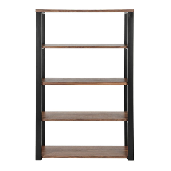Dillon Five Shelf Bookcase with Steel Frame for Modern Office Storage and Display