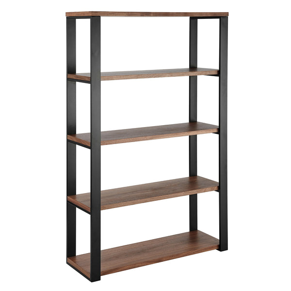 Dillon Five Shelf Bookcase with Steel Frame for Modern Office Storage and Display