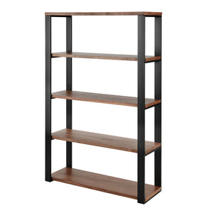 Dillon Five Shelf Bookcase with Steel Frame for Modern Office Storage and Display