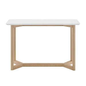 EE Test Vendor Aren Matte White Lacquer Console Table with Beech Wood Base for Hallways EETEST-90478-WHT