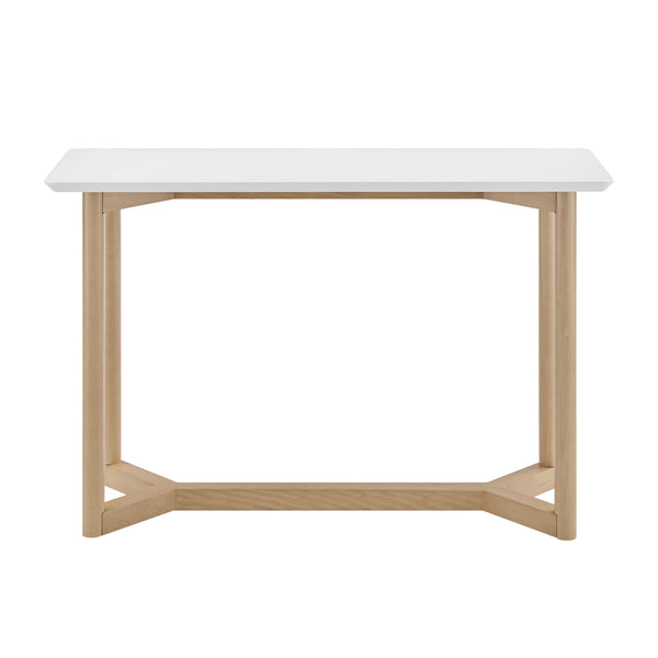 EE Test Vendor Aren Matte White Lacquer Console Table with Beech Wood Base for Hallways EETEST-90478-WHT