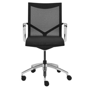 Tertu Breathable Mesh Office Chair with Polished Aluminum Base for Long Hours