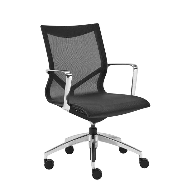 Tertu Breathable Mesh Office Chair with Polished Aluminum Base for Long Hours