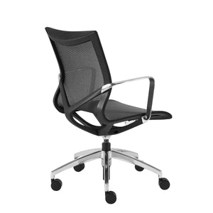 Tertu Breathable Mesh Office Chair with Polished Aluminum Base for Long Hours