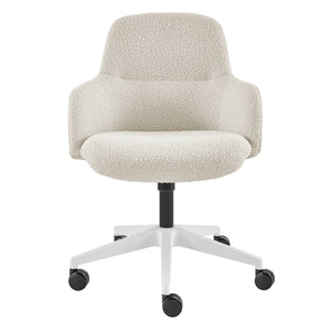 EE Test Vendor Mia Foam Padded Office Chair with Butterfly Recline Mechanism in Sleek Modern Style EETEST-90565-IVRY