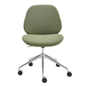 EE Test Vendor Lyle Ergonomic Contract Grade Office Chair Polished Aluminum Base for Modern Workspaces Green EETEST-90628-GRN